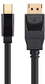 Monoprice Mini DisplayPort 1.2 to DisplayPort 1.2 Cable - 3 Feet - Black | Supports up to 4K resolution and 3D Video - Select Series