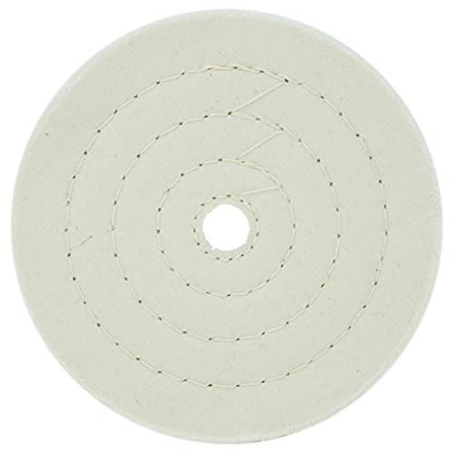Dapetz ® Polishing Wheel 6 inch (150mm) for Bench Grinder with 1/2 Arbor Hole 50 Ply White Fine Cotton for Wood Metal Jade Jewelry Drill Polishing Buffing