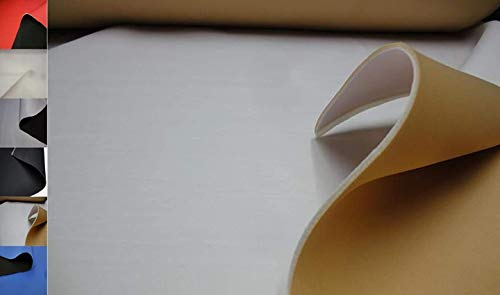 StoffBook GOLDBEIGE/WEIß NEOPREN-IMITAT STOFF 3MM STRETCH DOUBLEFACE STOFFE, C204