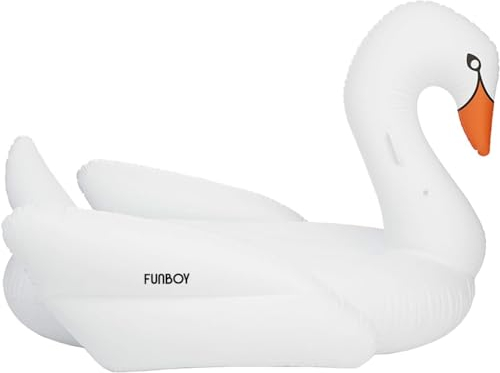 FUNBOY SWA WHITESWAN Riesiger aufblasbarer weißer Schwan Cabrio, Luxus-Schwimmer für Sommer-Pool-Partys und Unterhaltung