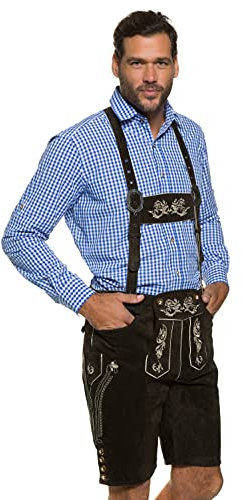 JP 1880 Große Größen Herren Trachten Lederhose Trachtenhose 1/2 Braun (Dunkelbraun 30), 56