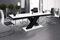 Design Esstisch HE-888 Weiß Hochglanz/Schwarz Hochglanz ausziehbar 160 cm bis 210 cm Esszimmertisch für bis zu 10 Personen Hochglanz Funktionstisch modern vielseitig Esszimmer erweiterbar zeitlos