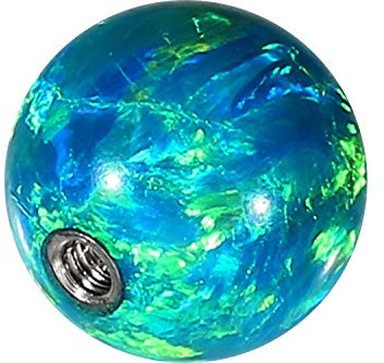 PIERCINGLINE Universelle Schraubkugel mit Innengewinde | SYNTHETISCHER OPAL | Piercing Aufsätze Kugel Ersatz | Farb & Größenauswahl