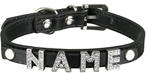 Scarlet pet | Hundehalsband »My-Name« inkl. 5 Strass-Buchstaben; mit Namen ihres Hundes personalisierbar; zusätzliche Buchstaben bestellbar (L: 46 cm, Schwarz)