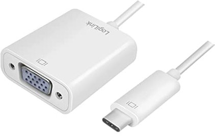 LogiLink UA0237A USB-C 3.1 (Typ C) auf VGA Adapter mit Videoauflösungen, (Full HD) weiß