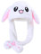 dressfan Frauen Mädchen lustiger Plüsch Bunny Mütze Kaninchen Ohren Hut Spielzeug Geburtstags Geschenk das Drücken der Häschen Kappe macht die Ohren des Kaninchens sich bewegen