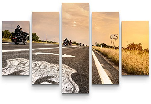 Leinwandbilder | Bilder Leinwand 160x100cm Route 66 Straßenschild