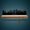 Schlüsselleiste Holz mit Skyline New York - Geschenk für Stadtverliebte - Stabiles & Massives Schlüsselbrett aus Eichenholz Moderner Schlüsselhalter für die Wand - 100% Made in Germany - Größe 25 cm
