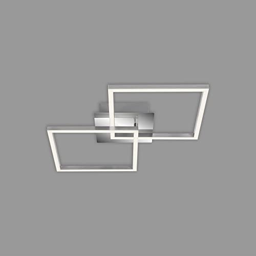BRILONER - LED Deckenlampe dimmbar in Stufen, schwenkbar, warmweiße Lichtfarbe, LED Lampe, Deckenleuchte, Wohnzimmerlampe, Schlafzimmerlampe, Küchenlampe, Deckenbeleuchtung, 62x36,8x7,3 cm, Chrom-Alu