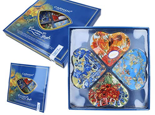 Set da 4 tazze - V. Van Gogh. Girasole. Iris. Mandorla fiorita. Vaso con margherite