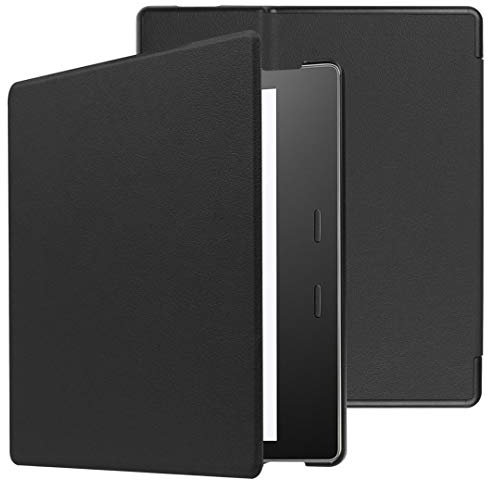 Saturcase - Custodia a libro per Amazon Kindle Oasis 3 (2019) / Oasis 2 (2017) Nero