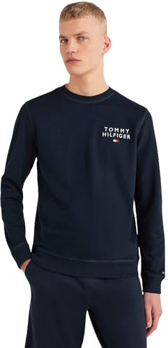 Tommy Hilfiger Herren Sweatshirt ohne Kapuze, Blau (Desert Sky), XXL