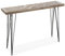 Versa Dallas Mueble Recibidor Estrecho para Entrada o Pasillo, Mesa Consola, Medidas (Al x L x An) 80 x 25 x 110 cm, Madera y Metal, Color Blanco y marrón