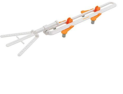 Fiskars 177170-1001 Outil d'alignement de Vinyle incurvé, Caoutchouc, Blanc/Orange