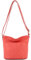 modamoda de T198 kleine Damen Leder Umhängetasche Schultertasche handmade in Italy, Farbe:Lachsfarben