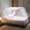 Faltbar Bodenlos Moskitonetz Doppelbett, Tragbar Anti-Moskito Falten Bett Baldachin zum Single zu King Size Baby Betten-Rosa_L190XW135XH80CM.
