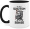 Tasse Tassen 325ml - Statement Sprüche - So viele Idioten und nur eine Sense - Schwarz - 325 ml - Schwarz - lustige kaffetassen spruchtasse sarkasmus sensenmann kakaobecher mit schwarzen humor