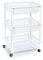 AC - Carrito verdulero Modelo PLFT de plástico con 3 Niveles y Ruedas, cestas apilables portaobjetos, Frutas, Verduras, Cocina, baño (Blanco - 61 x 40 x 30 cm)