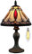 Kinbolas Tischlampe kleine im Tiffany Stil,Vintage Nachttischlampe,Buntglas Lampenschirm 20cm / 8 Zoll,Schlafzimmer Fensterbank Deko Lampe,Jugendstil Tischleuchte,mit LED E14 Birne