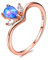 STOPI Blau/Weiß/Lila Feueropal Blumenring Vintage Rose Und Gold Gefüllte Eheringe Für Frauen Birthstone Schmuck