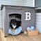 Aivituvin Hundehütte aus Holz für den Winter mit erhöhten Füßen, wetterfest für kleine, mittelgroße und große Hunde, einzigartiger Allround-Eisenrahmen (grau, groß)