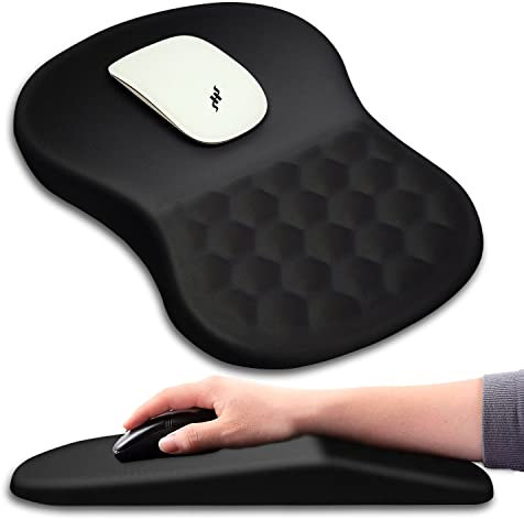 Hokafenle Tapis de Souris Ergonomique avec Repose-Poignet avec Design de Massage, Repose-Poignet pour soulagement de la Douleur avec Mousse à mémoire de Forme et Base antidérapante en polyuréthane,