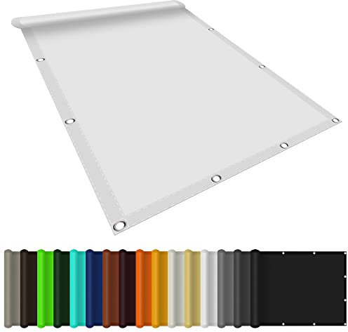 Voile d'ombrage Auvent 3 x 4 m Imperméable Une Protection des Rayons Toile Ombrage Résistant pour Pergola, Toile Tendue Exterieur 98% Anti UV avec Fixation d'auvent, Blanc