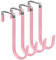 FYY Over The Door Hooks, 4 Pack Door Hangers Hooks with Rubber Prevent Scratches Heavy Duty Organizer Hooks for Living Room, Bathroom, Bedroom Hanging Clothes, Towels, Hats, Coats, Bags Pink
