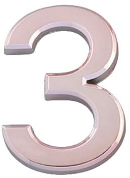 Door Numbers 3 Inches 3D Self Adhesive Mailbox Numbers for Street House Mailbox Apartment Hotel Courtyard (Rose gold-3)