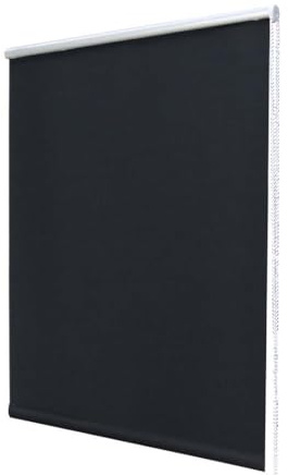 Klemmfix Verdunkelungsrollo 40cm Thermo Klemmrollo, stufenlos einstellbar bis 160cm Länge, Blickdicht, ohne Bohren (Schwarz)