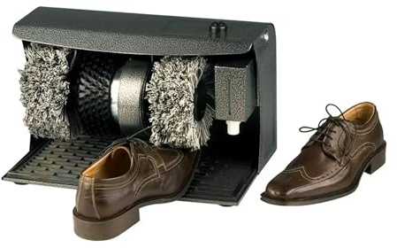 Avilia Lucidascarpe Elettrico 2-in-1 - Pulisce e Lucida Scarpe di Pelle, 120W, con 3 Spazzole e Dispenser di Lucido Ricaricabile, Ideale per Hotel e B&B, Adatto a Tutti i Tipi di Pelle