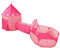 Floving 3 en 1 Kids Play Tienda Tunel de rastreo y Bola Hoyo Tienda de Playhouse Infantil con aro de Baloncesto, para Uso Interior y Exterior con Estuche portátil(Rosa)