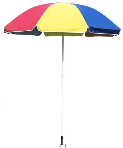 Generic Strandschirm mit Anker Ø 170 cm, Leichter Tragbarer Outdoor-Sonnenschirm, Gartenschirm, Regenbogenfarbe