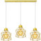 PETITES ECREVISSES 3 flammig Pendelleuchte Industrielle Vintage Hängeleuchte E27 Deckenleuchter mit Sechseck Design Lampe aus Eisen 160MM Pendellampe für Wohnzimmer Esstisch Küche