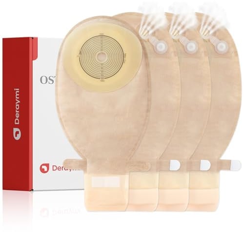 20 Pz sacchetti per colostomia, sacchetti per stomia monopezzo con foro di ventilazione per la cura dello stoma ileostomico, taglio 20-66 mm