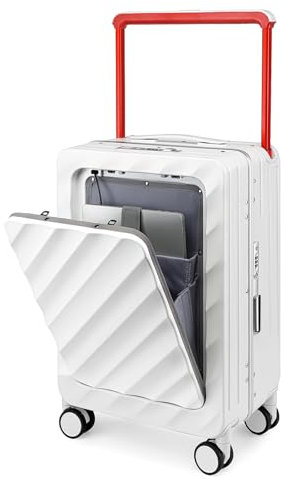 Sea choice Koffer Trolley mit Laptopfach Handgepäck Koffer Hartschale Reisekoffer aus PC mit Breite Griffe, USB-Anschluss, TSA, 4 Rollen, 36x23x56cm