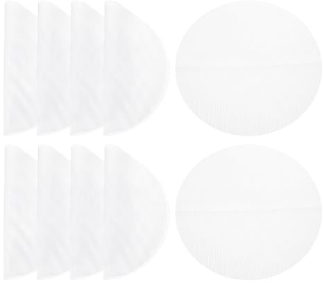 uxcell 10 Pcs 11 Inch Non-Stick Silicone Steamer Liners Mesh Mat, Reusable Round Steamer Mesh Pastry Dumplings Pad Mat, White