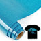 IModeur Glitter Blue Iron on Vinyl — 30.5 x 153 cm Heat Transfer Vinyl for Fabric, PET Backing Blue Vinyl for T-Shirts, Clothes, Hats, Bags and Other Textiles, HTV Vinyl Roll Easy to Weed