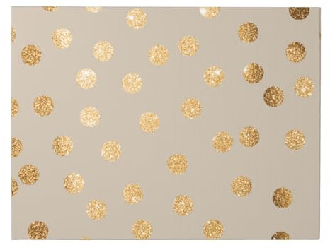 GRatka Wandkunstdrucke, Leinwandbild, 30 x 40 cm, dekoratives Gemälde, Wandkunst, Gemälde,Beige und goldener Glitzer-Tupfen