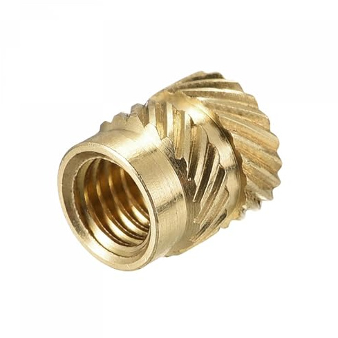 TOP-VIGOR 60Pcs M5 Threaded Knurled Insert Nuts, M5 x 8mm x 7mm OD 3D Printing Brass Nuts, Female Threaded Inserts Brass Heat Set Insert Embedment Nut for 3D Printing