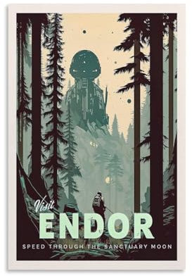 Endor Minimalistisches Star The Wars Wandposter für Zimmer, ästhetische Leinwand, Wandkunst, Schlafzimmerdekoration, 20 x 30 cm