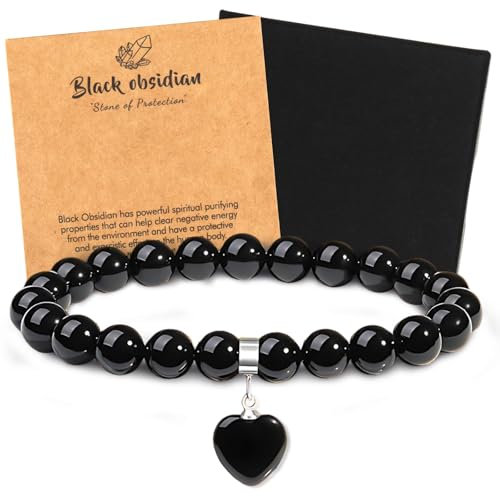 Edelstein Heilsteine Armband 8mm Kristalle Armband Perlen Armband Damen Naturstein Heil Armband mit Liebesanhänger Naturstein Armband Chakra Yoga Armbänder Geschenke für Christams Paar Freundschafts