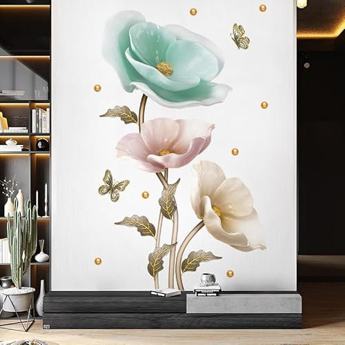Dekoration Wandtattoo Orchideenblüten Abnehmbarer DIY wandaufkleber Wohnzimmer Schlafzimmer Küche Deko