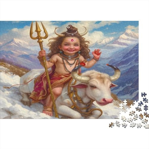 Hindu Mythology Jigsaw Puzzles 300 Pieces Lord Shiva Home Decoration Puzzle Educational Games Premium Puzzle DIY Puzzle Toys Impossible Puzzles Games Gift 300pcs 38 * 26cm