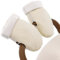 Baby Uma Pram Hand Muff - Soft Fleece-Lined Faux-Leather Hand Warmers Gloves, Wind & Water-Resistant Pram Gloves for Stroller, Zip-On Pram Mittens, Universal Handmuffs