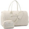 LOVEVOOK Reisetasche Sporttasche Damen, 45L Groß Weekender Travel Bag Kliniktasche Geburt mit Kulturtasche, Schuhfach & Nassfach, wasserdichte Handgepäck Tasche für Gym Flugzeug Reisen, Beige