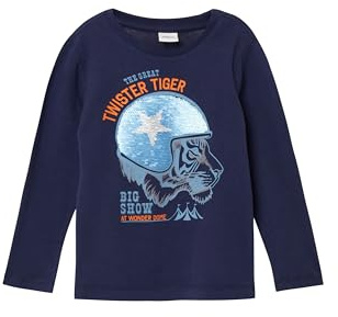 s.Oliver Junior Mädchen Langarmshirt – Jersey, Wendepailletten, Artwork