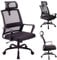 T-THREE. Adjustable headrest office chair, ergonomic mesh swivel seat, desk chair with lumbar support, height adjustment, 360° rotation, and tilt function, mesh backrest for Home Office(Black)