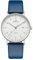 UMR RUHLA 30431 bl - Eleganz trifft Präzision – Stilvolle Armbanduhr mit 705 Quarzwerk - Edelstahlgehäuse - weißes Zifferblatt - Mineralglas - blaues Lederarmband - Made in Germany
