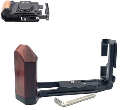 SZZCNOX XT5 Support en forme de L en ébène pour appareil photo reflex Fuji Fujifilm X-T5 Micro SLR, plaque à dégagement rapide Arca, poignée en métal en forme de L avec trou de trépied de 6,35 mm à